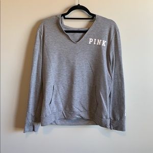 VS PINK long sleeve hooded tee